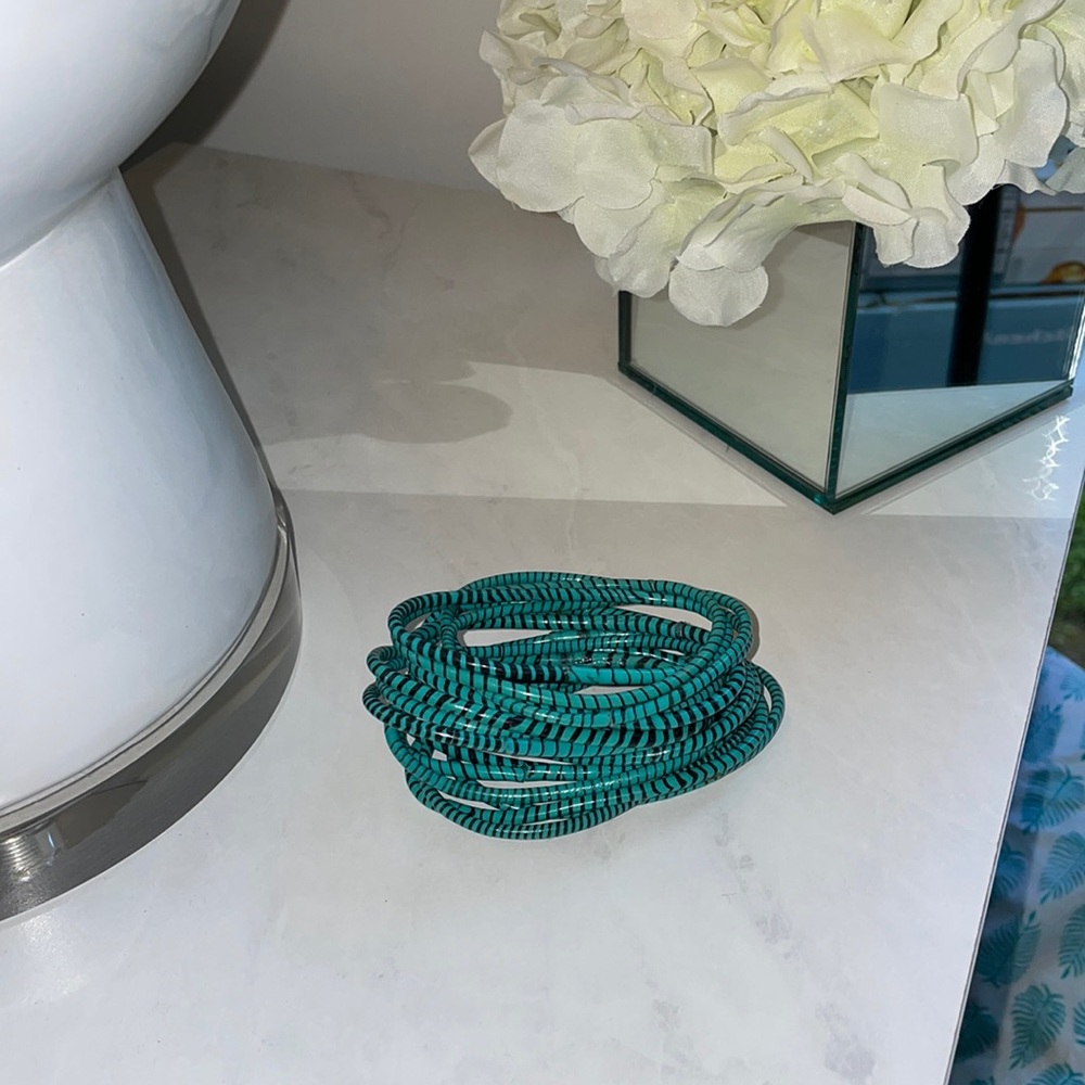 Blue and black bangles